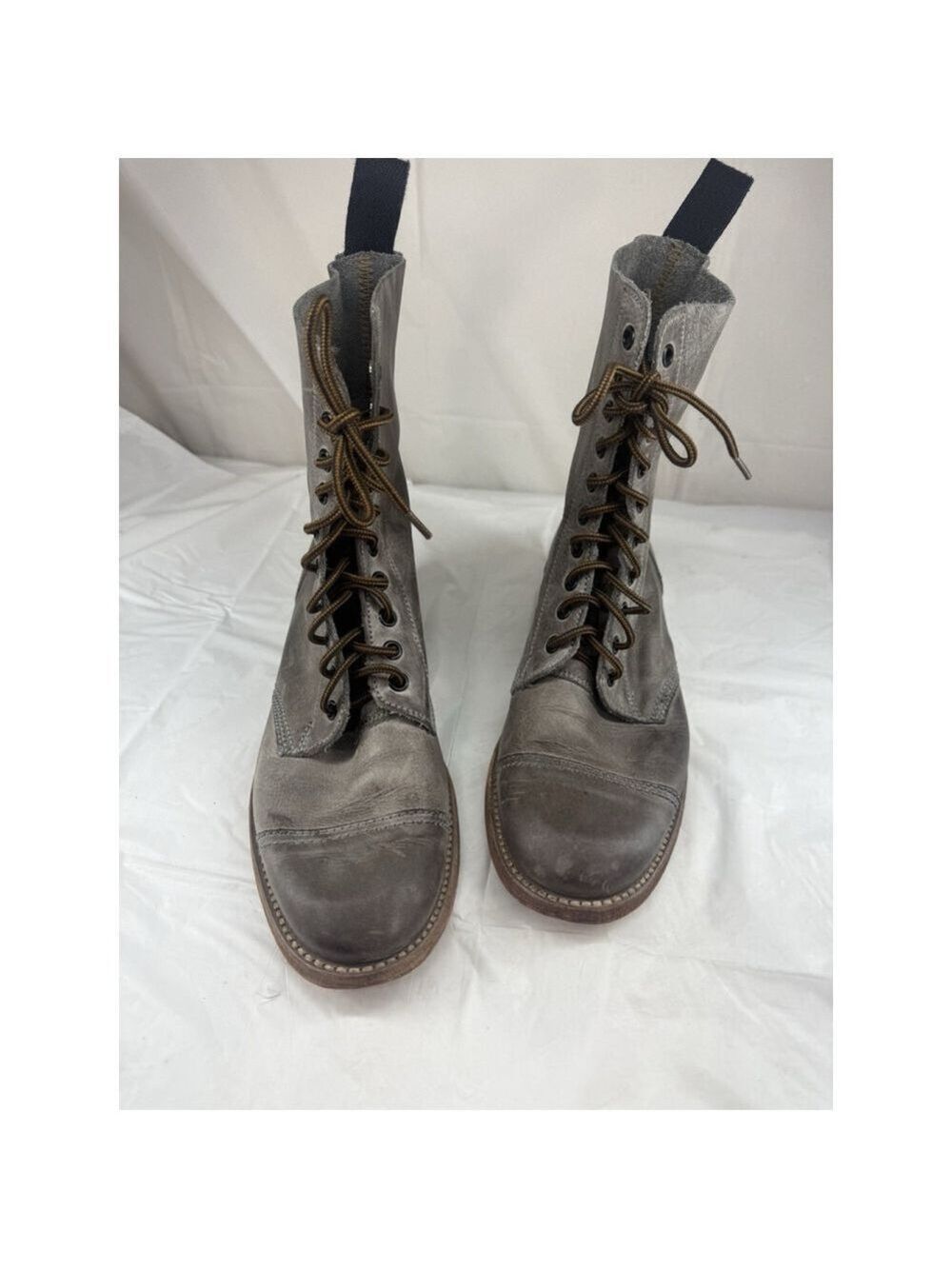 MDK Munderingskompagniet Leather Moto Ankle combat Boots Size 36 Taupe Grey
